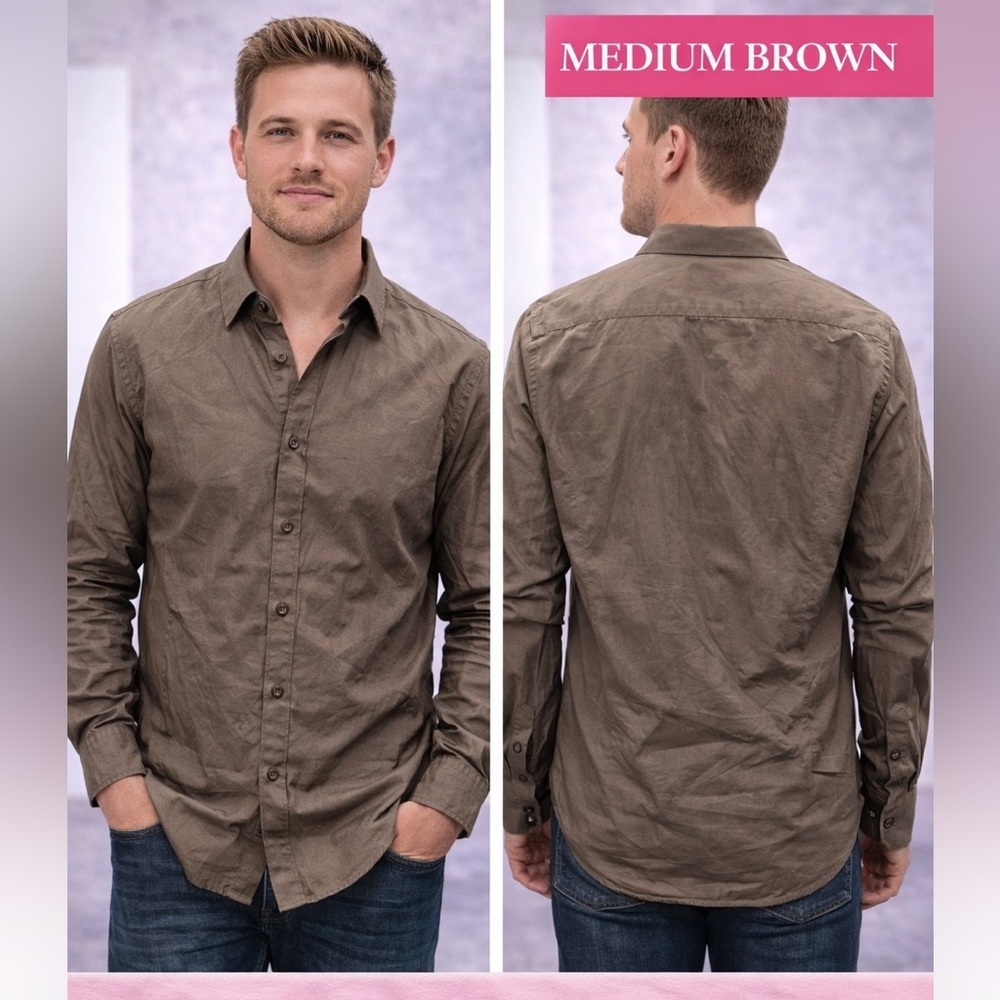 Express men’s button up MEDIUM BROWN
